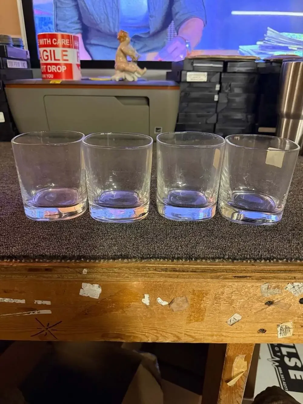 Set of 4 Fidenza Idee in Vetro Made in Italy Whiskey Glasses